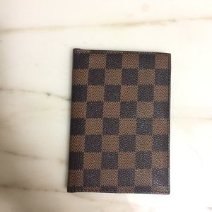 Faux leather grid passport cover/ holder